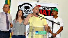Conselheiro Marcos Rochinski, daContraf: é preciso alertar sociedade sobre o que está acontecendo no Congresso com PLs 3200 e 6299, que flexibilizam aprovação de novos agrotóxicos. Imagem: Ivana Diniz/Consea
