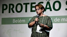 Ana Maria Segall durante primeiro Seminário Pan-Amazônico de Proteção Social, realizado em Belém (PA). Imagem: MDSA