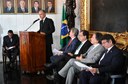Deputado Julio Lopes discursa durante a cerimônia de lançamento do projeto-piloto de emissão do Documento Nacional de Identidade